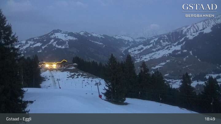 Archiv Foto Webcam Gstaad - Blick zum Eggli Bergrestaurant