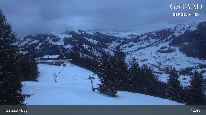 Archiv Foto Webcam Gstaad - Blick zum Eggli Bergrestaurant