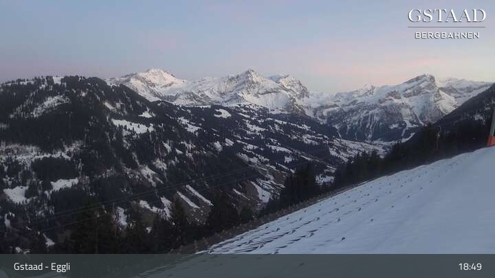 Archiv Foto Webcam Gstaad - Blick zum Eggli Bergrestaurant
