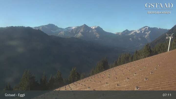Archiv Foto Webcam Gstaad - Blick zum Eggli Bergrestaurant