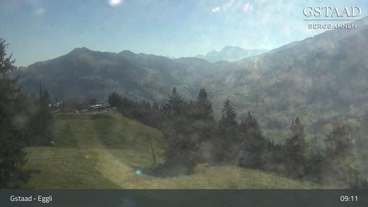 Archiv Foto Webcam Gstaad - Blick zum Eggli Bergrestaurant