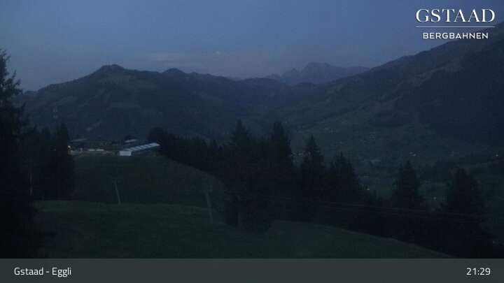 Archiv Foto Webcam Gstaad - Blick zum Eggli Bergrestaurant