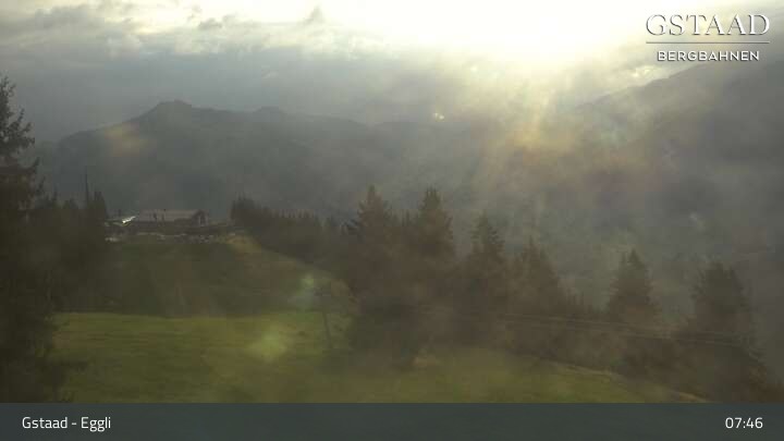 Archiv Foto Webcam Gstaad - Blick zum Eggli Bergrestaurant