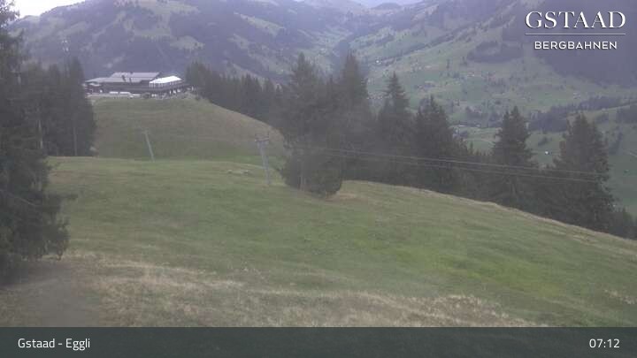 Archiv Foto Webcam Gstaad - Blick zum Eggli Bergrestaurant
