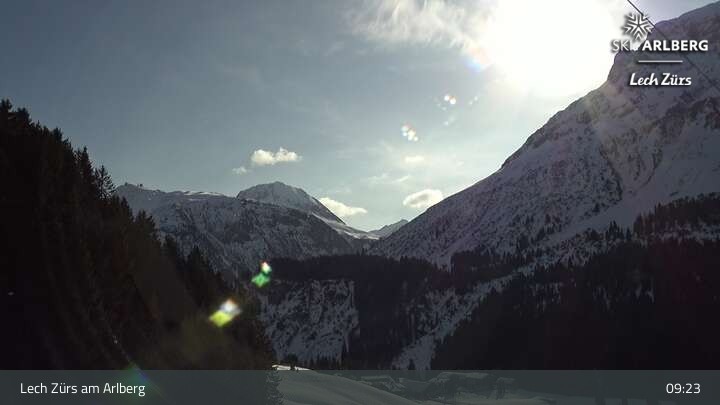 Archiv Foto Webcam Lech Zürs am Arlberg - Blick auf Zug