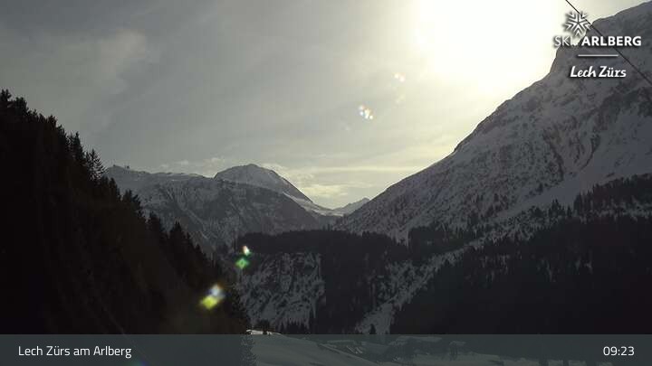 Archiv Foto Webcam Lech Zürs am Arlberg - Blick auf Zug