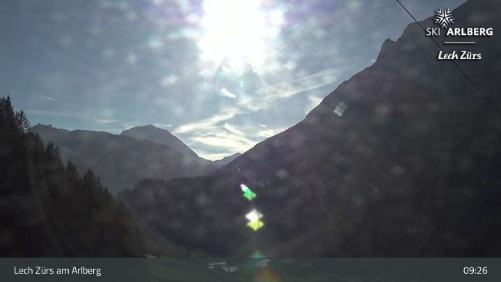 Archiv Foto Webcam Lech Zürs am Arlberg - Blick auf Zug