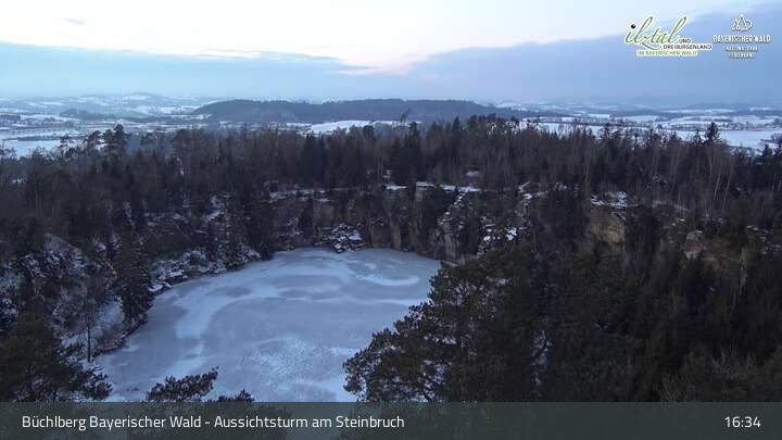 Archiv Foto Webcam Büchlberg und Steinbruchsee vom Aussichtsturm