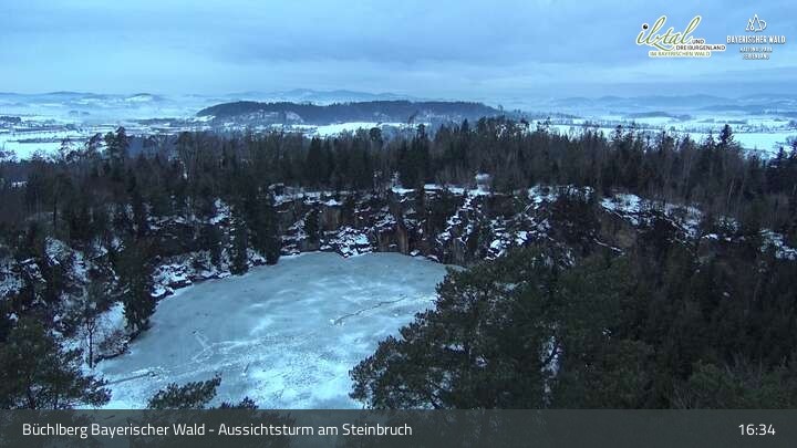 Archiv Foto Webcam Büchlberg und Steinbruchsee vom Aussichtsturm