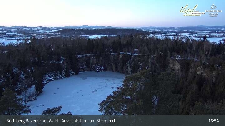 Archived image Webcam Büchlberg - View over quarry lake