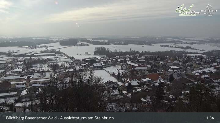 Archiv Foto Webcam Büchlberg und Steinbruchsee vom Aussichtsturm