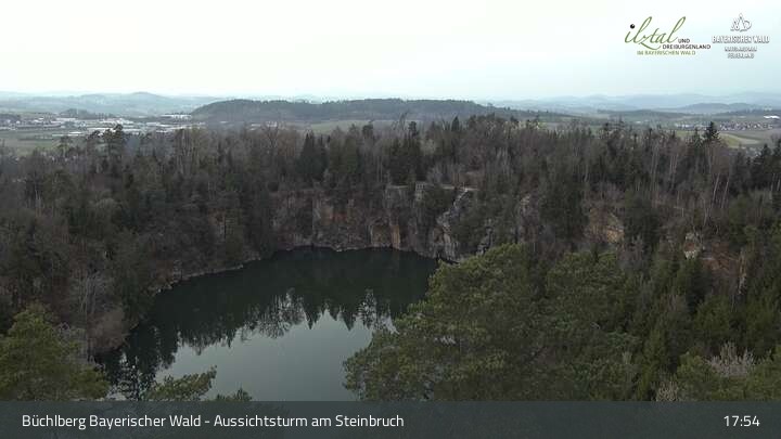 Archived image Webcam Büchlberg - View over quarry lake
