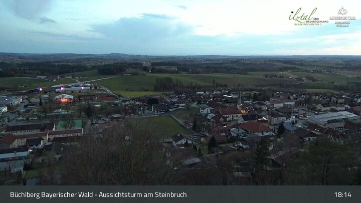 Archived image Webcam Büchlberg - View over quarry lake