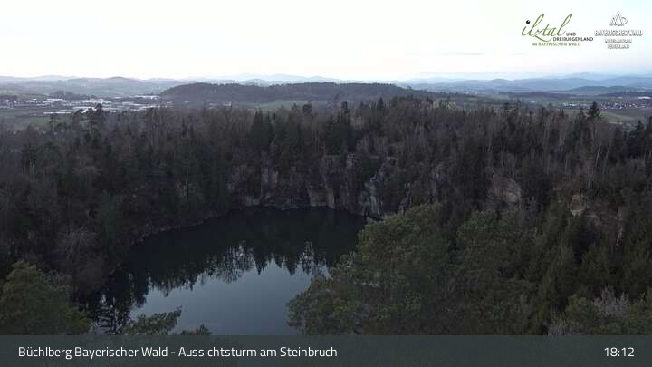 Archiv Foto Webcam Büchlberg und Steinbruchsee vom Aussichtsturm