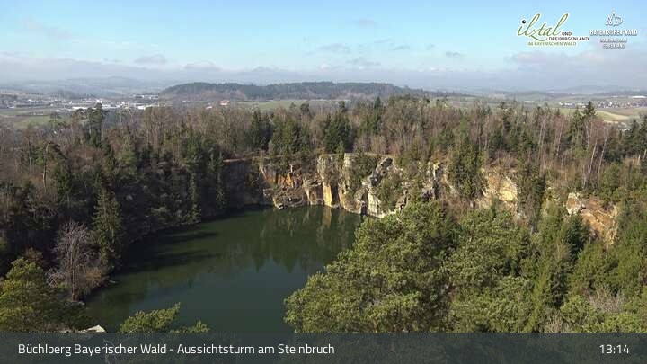 Archiv Foto Webcam Büchlberg und Steinbruchsee vom Aussichtsturm