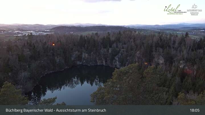 Archiv Foto Webcam Büchlberg und Steinbruchsee vom Aussichtsturm