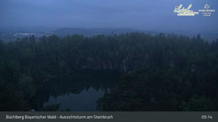 Archiv Foto Webcam Büchlberg und Steinbruchsee vom Aussichtsturm