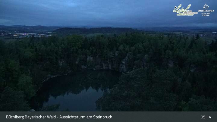 Archiv Foto Webcam Büchlberg und Steinbruchsee vom Aussichtsturm