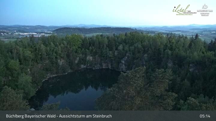 Archiv Foto Webcam Büchlberg und Steinbruchsee vom Aussichtsturm