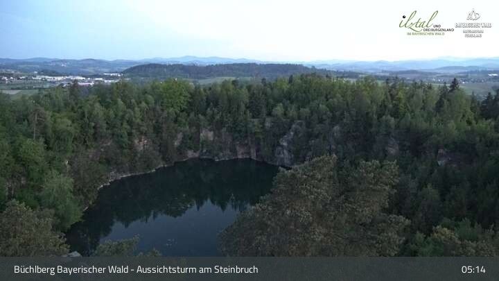 Archiv Foto Webcam Büchlberg und Steinbruchsee vom Aussichtsturm