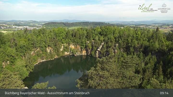 Archiv Foto Webcam Büchlberg und Steinbruchsee vom Aussichtsturm