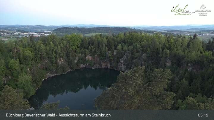 Archiv Foto Webcam Büchlberg und Steinbruchsee vom Aussichtsturm