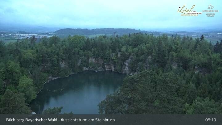 Archiv Foto Webcam Büchlberg und Steinbruchsee vom Aussichtsturm