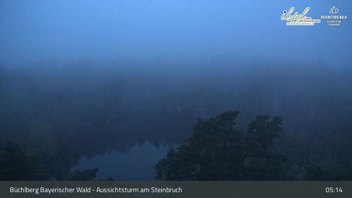 Archived image Webcam Büchlberg - View over quarry lake
