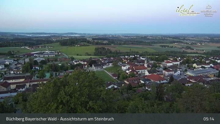 Archived image Webcam Büchlberg - View over quarry lake