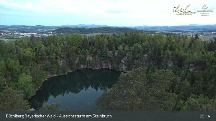 Archiv Foto Webcam Büchlberg und Steinbruchsee vom Aussichtsturm