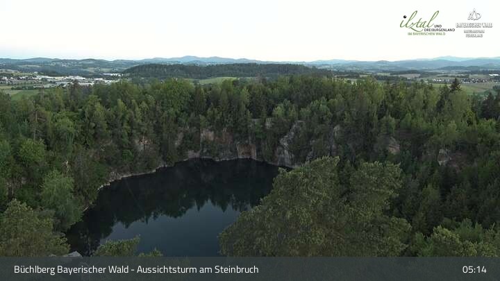 Archiv Foto Webcam Büchlberg und Steinbruchsee vom Aussichtsturm