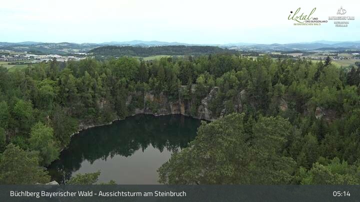 Archived image Webcam Büchlberg - View over quarry lake