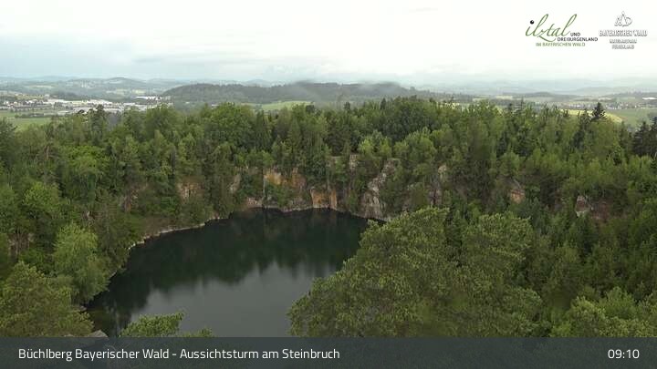 Archived image Webcam Büchlberg - View over quarry lake
