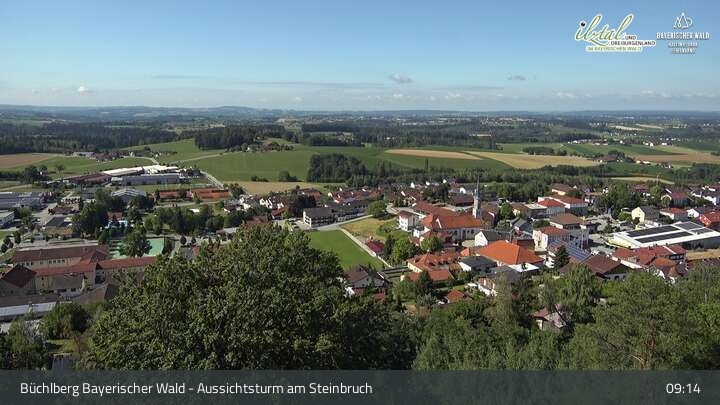 Archived image Webcam Büchlberg - View over quarry lake