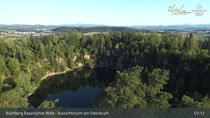 Archiv Foto Webcam Büchlberg und Steinbruchsee vom Aussichtsturm