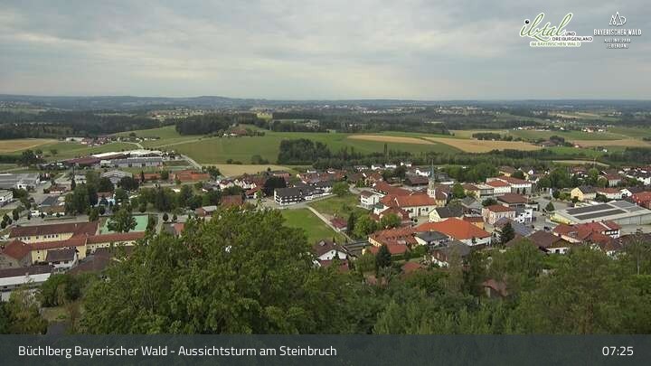 Archiv Foto Webcam Büchlberg und Steinbruchsee vom Aussichtsturm