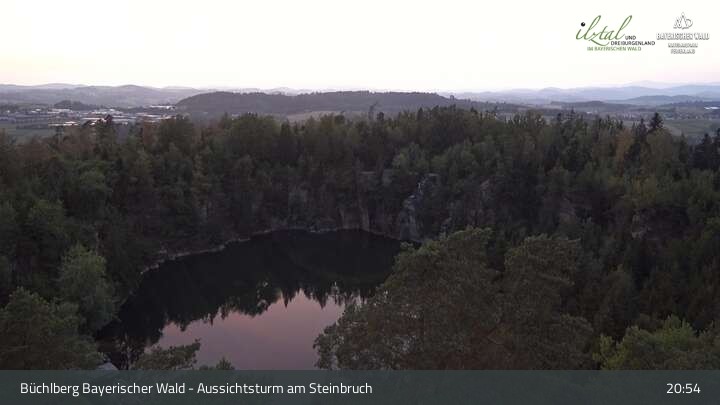 Archiv Foto Webcam Büchlberg und Steinbruchsee vom Aussichtsturm