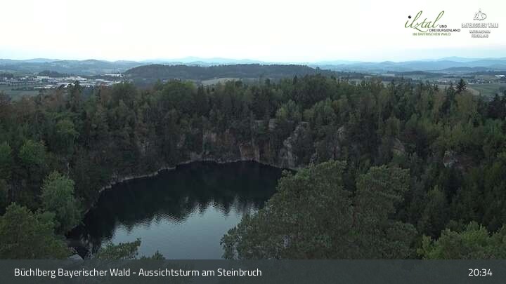 Archiv Foto Webcam Büchlberg und Steinbruchsee vom Aussichtsturm