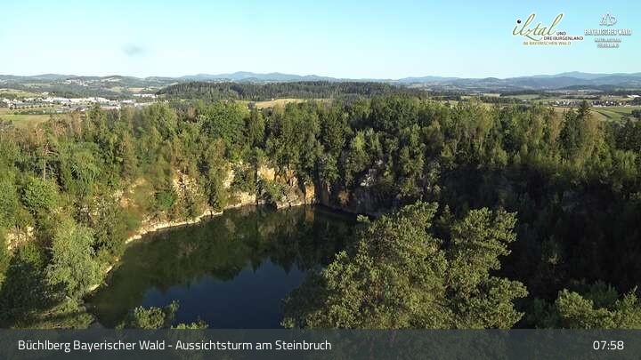 Archiv Foto Webcam Büchlberg und Steinbruchsee vom Aussichtsturm