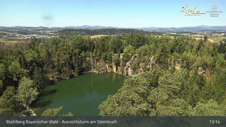 Archived image Webcam Büchlberg - View over quarry lake