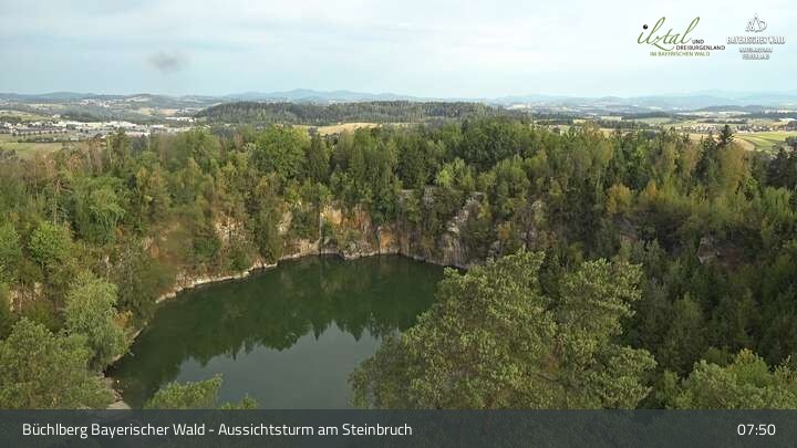 Archiv Foto Webcam Büchlberg und Steinbruchsee vom Aussichtsturm