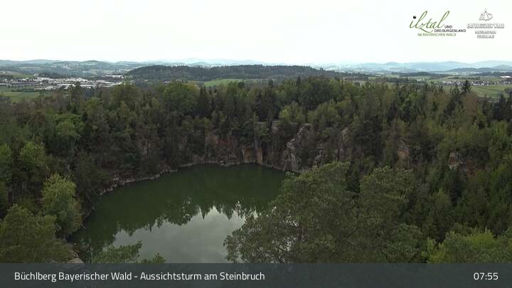 Archiv Foto Webcam Büchlberg und Steinbruchsee vom Aussichtsturm