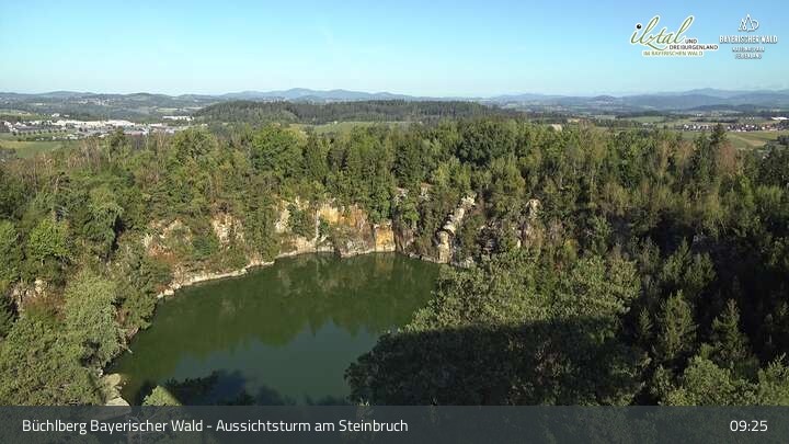 Archiv Foto Webcam Büchlberg und Steinbruchsee vom Aussichtsturm