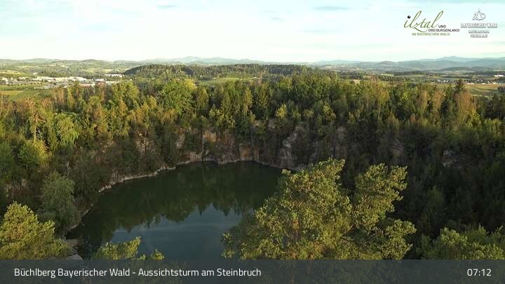 Archiv Foto Webcam Büchlberg und Steinbruchsee vom Aussichtsturm