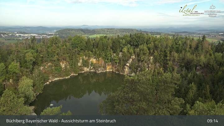 Archiv Foto Webcam Büchlberg und Steinbruchsee vom Aussichtsturm