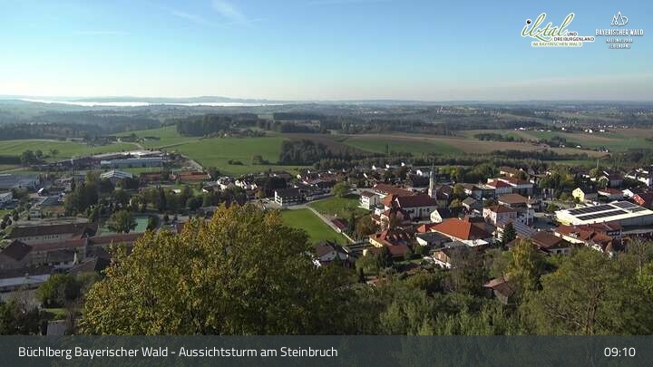Archived image Webcam Büchlberg - View over quarry lake
