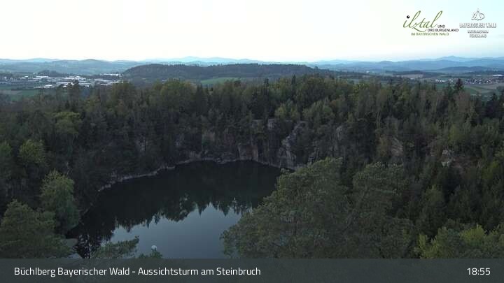 Archiv Foto Webcam Büchlberg und Steinbruchsee vom Aussichtsturm