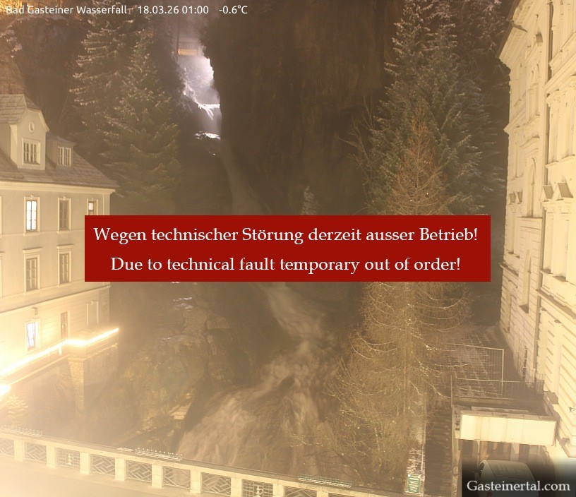 Archived image Webcam Waterfall in Bad Gastein