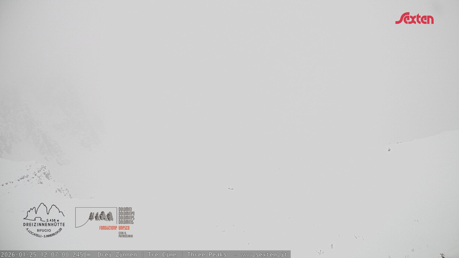 Archiv Foto Webcam Blick auf die 3 Zinnen von der Dreizinnenhütte