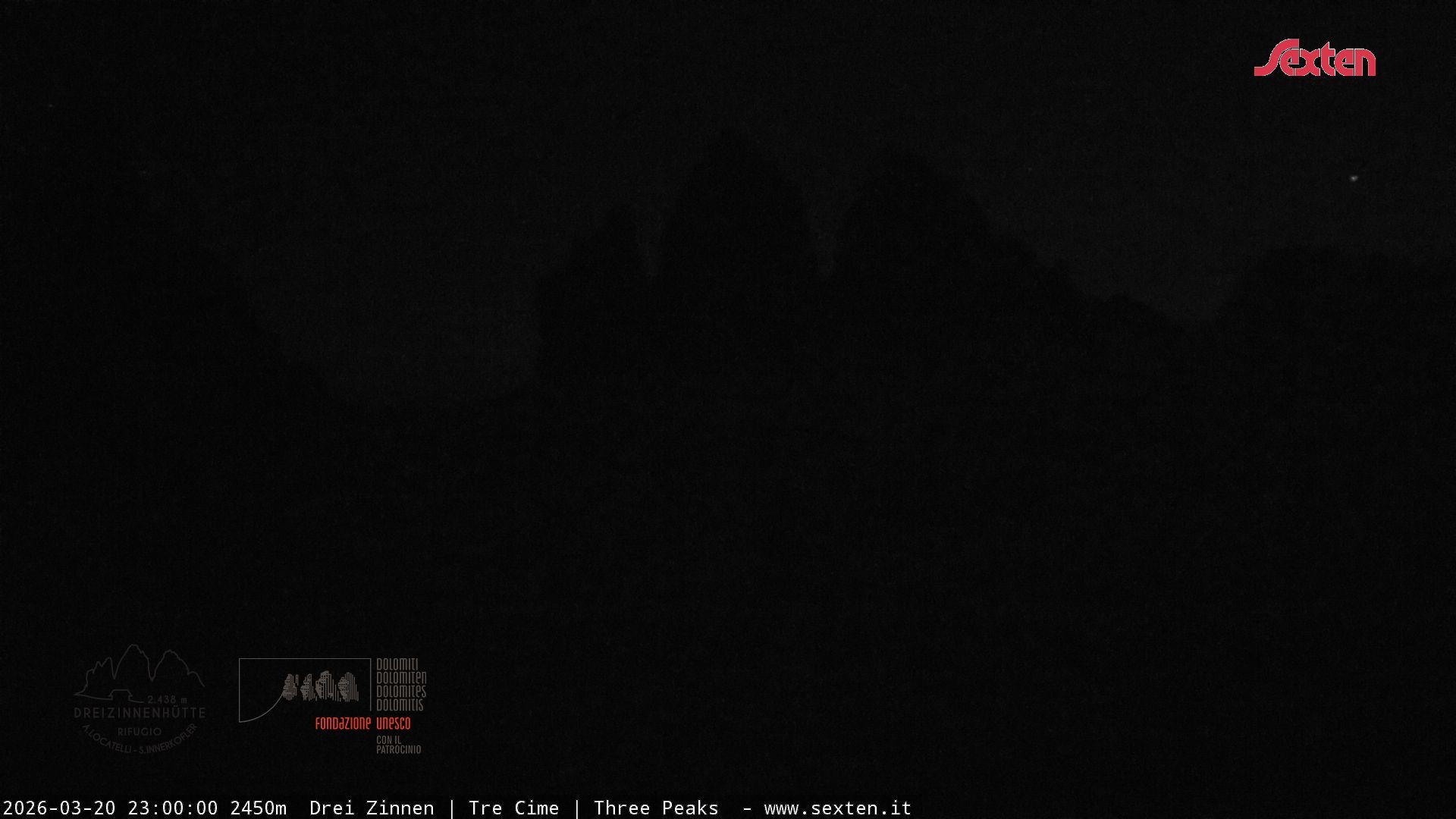 Archiv Foto Webcam Blick auf die 3 Zinnen von der Dreizinnenhütte